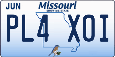 MO license plate PL4X0I
