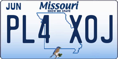 MO license plate PL4X0J
