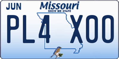 MO license plate PL4X0O