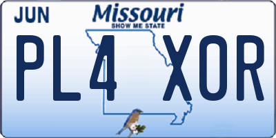 MO license plate PL4X0R