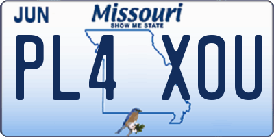 MO license plate PL4X0U