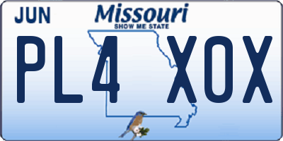 MO license plate PL4X0X