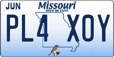 MO license plate PL4X0Y