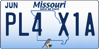 MO license plate PL4X1A