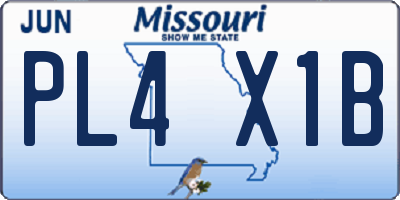 MO license plate PL4X1B