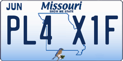 MO license plate PL4X1F