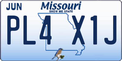 MO license plate PL4X1J