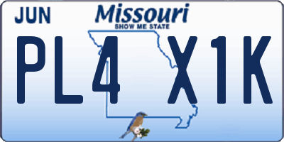 MO license plate PL4X1K