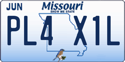 MO license plate PL4X1L
