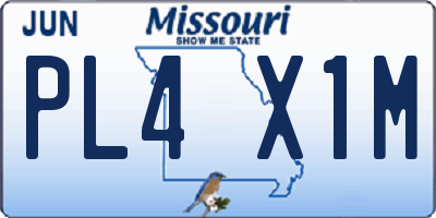 MO license plate PL4X1M