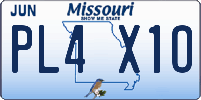 MO license plate PL4X1O