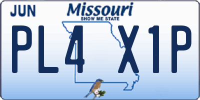 MO license plate PL4X1P