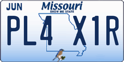 MO license plate PL4X1R