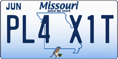 MO license plate PL4X1T