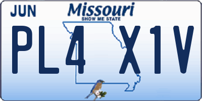 MO license plate PL4X1V