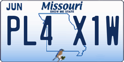 MO license plate PL4X1W