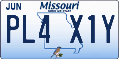 MO license plate PL4X1Y
