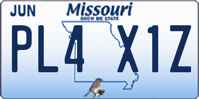 MO license plate PL4X1Z