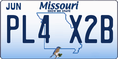 MO license plate PL4X2B