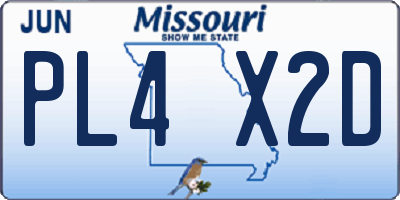 MO license plate PL4X2D