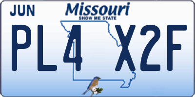 MO license plate PL4X2F