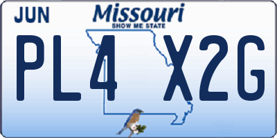 MO license plate PL4X2G