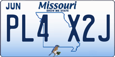MO license plate PL4X2J