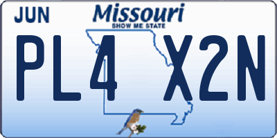 MO license plate PL4X2N