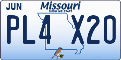 MO license plate PL4X2O