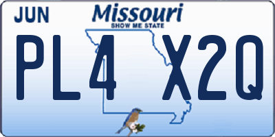MO license plate PL4X2Q