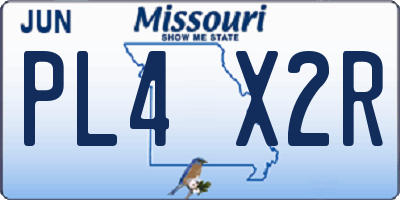 MO license plate PL4X2R