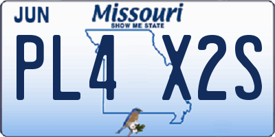 MO license plate PL4X2S