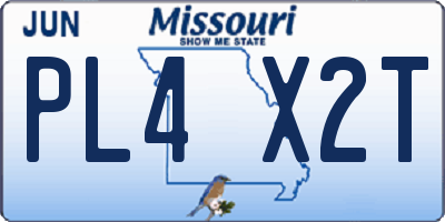 MO license plate PL4X2T