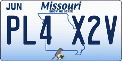 MO license plate PL4X2V