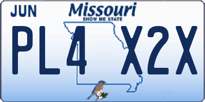 MO license plate PL4X2X
