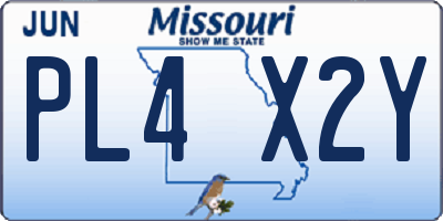 MO license plate PL4X2Y