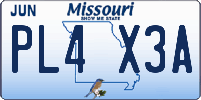 MO license plate PL4X3A