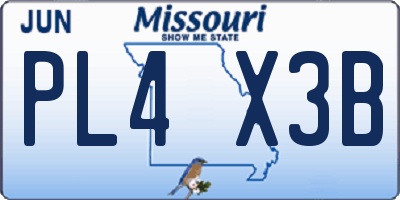 MO license plate PL4X3B