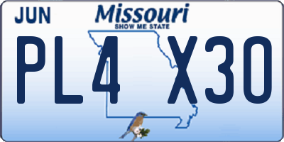 MO license plate PL4X3O