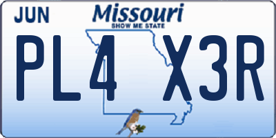 MO license plate PL4X3R
