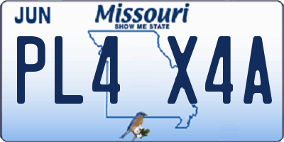 MO license plate PL4X4A