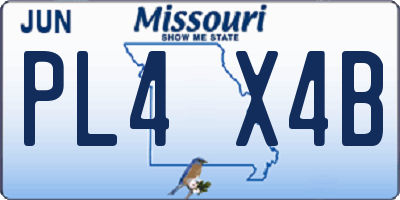 MO license plate PL4X4B
