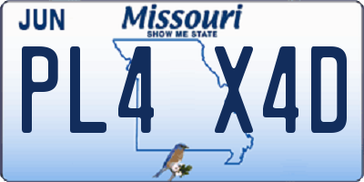 MO license plate PL4X4D