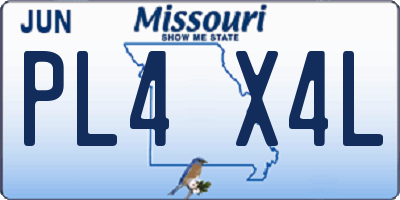 MO license plate PL4X4L