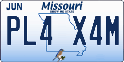 MO license plate PL4X4M