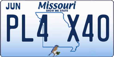 MO license plate PL4X4O