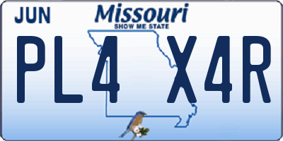 MO license plate PL4X4R