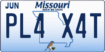 MO license plate PL4X4T