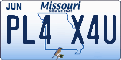 MO license plate PL4X4U