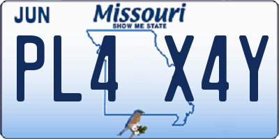 MO license plate PL4X4Y